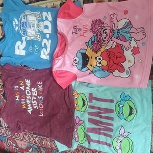 3T Tee shirt lot t-shirts Kids Star wars Sesame Street TMNT